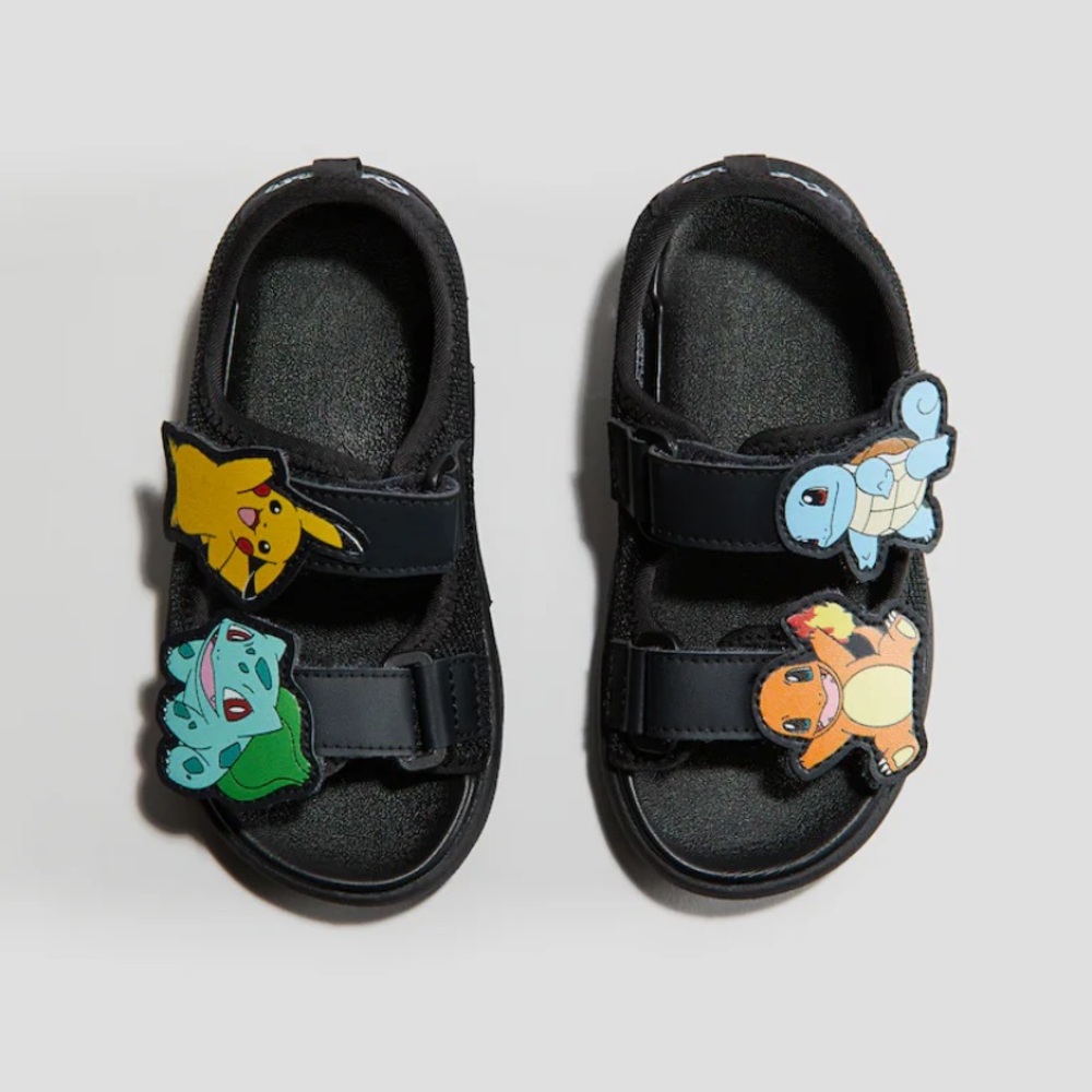 H&M Kids Black Pokémon Sandals Size 12
